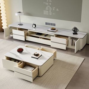Mueble Moderno para <span class=keywords><strong>TV</strong></span> con Marco de Madera de Lujo, Unidad de Gabinete para <span class=keywords><strong>TV</strong></span> Gris de Diseño Sencillo, Juego de Soporte de <span class=keywords><strong>TV</strong></span> de Lujo Ligero para Sala de Estar - Product Image 4