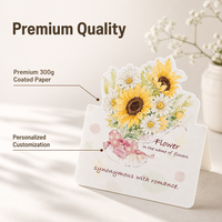 Cartes de vœux de mariage faites à la main avec motif floral, impression personnalisée, boîte décorative pour occasions de mariage