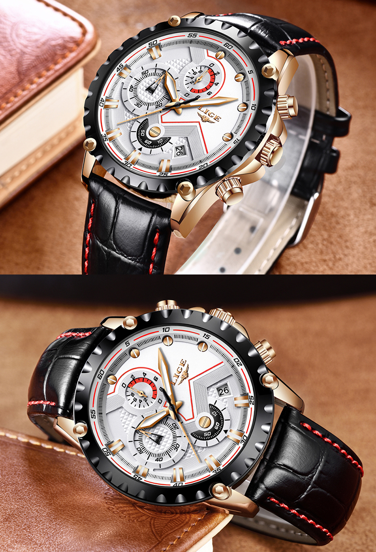 LIGE Fashion Mens Watches Top Brand Luxury Waterproof Military Chronograph Sport Quartz Wrist Watch Men Clock Male Reloj Hombre