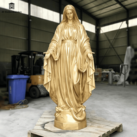 Statue personnalisée de la Vierge Marie en bronze antique, artisanat religieux catholique, ornements pour la décoration d'églises et de chapelles privées, sculpture