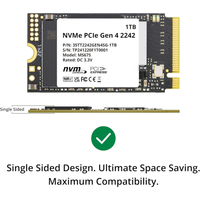 SSD Internal M.2 2242 NVMe 1TB Laris Manis, PCIe3.0 Kecepatan Tinggi untuk Desktop & Laptop