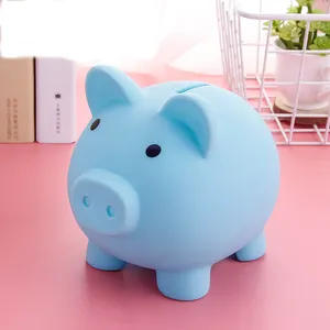 Plastic safe kids toy coin bank sublimation money box piggy bank Soft Pvc Money Saving Promotional Lovely Piggy bank