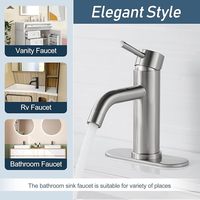 Robinet de lavabo monocommande en acier inoxydable 304 brossé, chaud/froid, à capteur tactile, pour salle de bain, montage sur comptoir, garantie 2 ans - Vente en gros