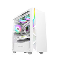Gabinete para PC Gamer GALAX Respect Mid Tower de Aleación de Aluminio con Ventilador, Vidrio Templado, Tira de Luz Frontal ARGB, Malla Negra