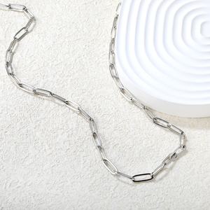 Joyería de Acero Inoxidable Chapada en Oro de 18K, Regalos para Fiestas y Aniversarios, Collar de Clavícula con Cadena Ovalada Simple para Mujer - Product Image 4