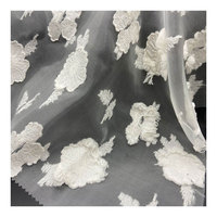 Kain Jacquard bunga potongan pola krisan nyaman ringan 60gsm poliester kualitas terbaik untuk gaun wanita