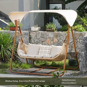 Silla Columpio de Acero para Exteriores, para Patio y Villa, Silla <span class=keywords><strong>Mecedora</strong></span> Doble, <span class=keywords><strong>Hamaca</strong></span> Popular para Patio, Muebles de Jardín para Exteriores - Product Image 1