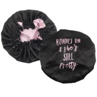 Nouveau Design Lady Large Satin Bande Élastique Femme Mode Bonnet Designer Cheveux Bonnets Satin Sommeil Cap
