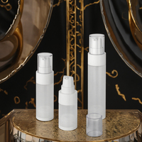 Flacons pompe sans air de luxe 20ml-50ml en PP avec sérigraphie pour emballage de crème visage, lotion, shampoing et parfum