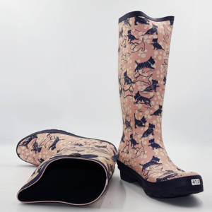 Unisex wasserdichte bedruckte Gummistiefel für Frauen Perfekt für die Landwirtschaft und das Gehen Bequeme Neopren-Gummistiefel Welly - Product Image 5