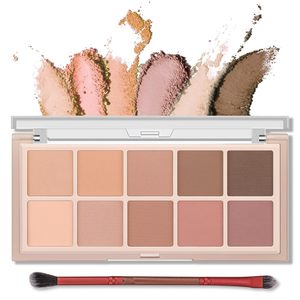 Palette de fards à paupières carrée nude 10 couleurs en gros, maquillage végétalien à marque privée, fard à paupières pailleté - Product Image 1