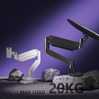 Bras de moniteur robotique 2026 NOUVEAU pour écrans de 10 à 32 pouces, support de moniteur d'ordinateur réglable jusqu'à 20 kg, bras de moniteur à ressort à gaz unique