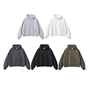 Sudaderas con Capucha Bordadas de Invierno al por Mayor, de Algodón y Poliéster Grueso, con Hombros Caídos, Personalizables con Logotipo para Hombre - Product Image 1