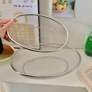Stainless Steel Rectangle Vegetable Washing Draining Basket Fruit Basket Wire Frame Sieve <b>Kitchen</b> Bathroom Multifunction Durable - Product Image 2