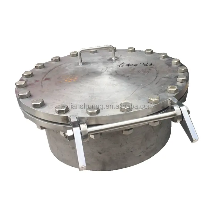 Jianshun Stainless Steel SS304 SS316 Manhole Flange DN500 Pressure round Manhole Cover Tank Fabrication Services Product