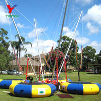 Carnaval Jeu Parc D'attractions Attraction Portable 4 En 1 Gonflable Saut À L'élastique Manèges Avec Remorque Monté À Vendre