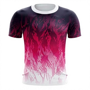 Camiseta de Fútbol para Hombre, Degradado Rosa y Negro, Manga Corta, Cuello Redondo, Poliéster que Absorbe la Humedad, Nombre del Equipo Personalizado, 360g, Deportiva - Product Image 1