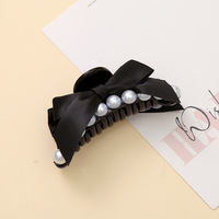Internet populaire noir Satin nœud épingle à cheveux tentatrice princesse pince à cheveux petit côté cassé frange pince pour filles en métal plastique