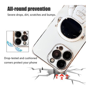 <span class=keywords><strong>Cover</strong></span> per telefono di lusso per <span class=keywords><strong>astronauta</strong></span> 6D con supporto per iPhone 17 Air 16 Pro Max placcato TPU antiurto custodie per telefono carine - Product Image 2