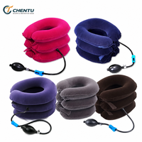 Dispositif de traction cervicale gonflable pour fabricants, masseur en velours entièrement rembourré à trois couches, attelle cervicale pour usage domestique