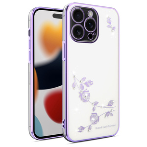 Custodia per telefono con Design a fiore conservato placcato <span class=keywords><strong>Cover</strong></span> trasparente per <span class=keywords><strong>iPhone</strong></span> 16e 17 Air 17 Pro Max 16 15 14 13 - Product Image 1