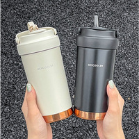 Mug isotherme en céramique à double usage grande capacité pour femme, portable, pour le bureau, le café, les voyages en extérieur