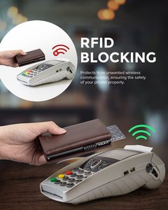 Bán buôn RFID chặn nhôm <span class=keywords><strong>Wallet</strong></span> PU da chủ thẻ lưu trữ an toàn cho thẻ tín dụng phong cách kinh doanh Hộp quà tặng bao gồm - Product Image 5