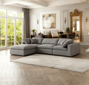 आधुनिक लक्जरी मॉड्यूलर 4-टुकड़े टुकड़े टुकड़े टुकड़े टुकड़े टुकड़े टुकड़े टुकड़े टुकड़े टुकड़े सोफे और चेज़ लाउंज लकड़ी के पैरों के साथ सेट - Product Image 3