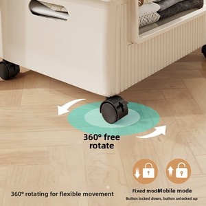 Under-Bed <b>Storage</b> Box with Wheels Drawer-Type Movable Organizer <b>Clothes</b> <b>Storage</b> Container Polypropylene Modern Minimalist - Product Image 3