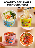 OEM Fried Instant Noodles Halal Ready Eat Low-Sodium 50g Single Cup Easy-peel Lid 3-4 Minutes Brewing 34% Fat Room Temp Storage