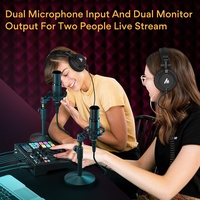 Kartu Suara MAONO, Antarmuka Perekaman Audio, Mixer Kartu Suara Eksternal, Live Streamer dengan Peredam Kebisingan, Mixer Podcast