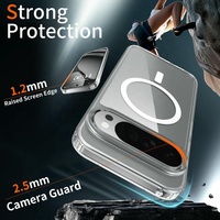 Coque de téléphone portable transparente magnétique anti-jaunissement pour Google Pixel 11, 11 Pro, 10 Pro, 10 Pro XL 5G, 9, 9 Pro, 8, 7, 6, 10A, 9A, 8A, 7A, 6
