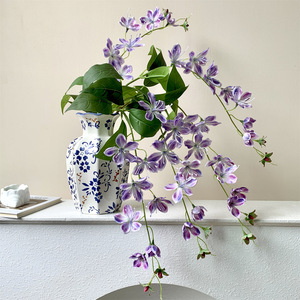 Fleur artificielle de jasmin pleureur Qingyu Chronicle, branche unique en plastique, réaliste, pour décoration intérieure et accessoires de mariage - Product Image 1