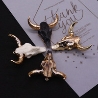 T2506 Pendentifs OX classiques Plaqué or argent Bétail Taureau & Cowhead Longhorns Pendentif pour tout le monde