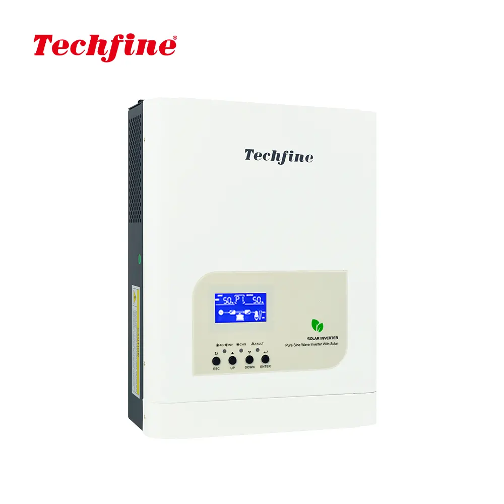 Techfine Inverter Tenaga Surya, 500W 1000W 1200W 2000 Watt, Gelombang Sinus Murni 12V 220V Dc Ac Rumah, Inverter Tenaga Surya 1KW 1,5 KW 1,5 KVA