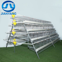 Cage à volailles de type A à 4 niveaux et 5 portes en acier galvanisé robuste, système de cages en batterie pour poules pondeuses