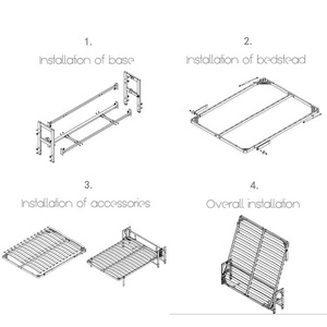 Moderno multifuncional inteligente economia de espaço, madeira branca vertical dobrável escondida parede cama murphy - Product Image 6