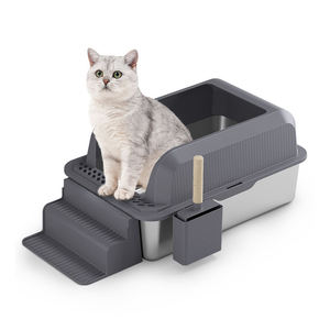 Caja de arena para gatos para interiores de nuevo diseño, muebles de inodoro para mascotas, caja de arena para gatos de acero inoxidable de gran capacidad - Product Image 1