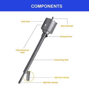 Oem 9pcs Tungsten Carbide 30MM Concrete <b>Hole</b> <b>Saw</b> Set with Round Shank Wall Drill Bits for Drilling Wall <b>Holes</b> - Product Image 4