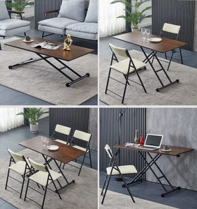 Escritorios simples multifuncionales Elegante móvil <span class=keywords><strong>Metal</strong></span> Pequeño ahorro de espacio Mesas plegables de lujo Mesas de comedor - Product Image 5