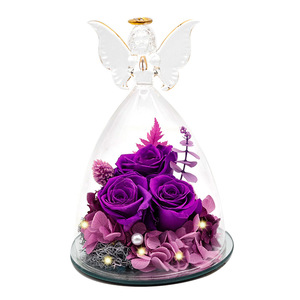 Fleur <span class=keywords><strong>éternel</strong></span>le faite à la main sous cloche en verre Tanabata Archangel pour la Saint-Valentin, Noë<span class=keywords><strong>l</strong></span>, la remise des diplômes, décoration préservée, cadeau - Product Image 4