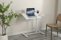 Table de bureau réglable en hauteur de levage au gaz ADA retournée bureau d'angle inclinable latéral de canapé mobile à 120 degrés avec roulettes cachées