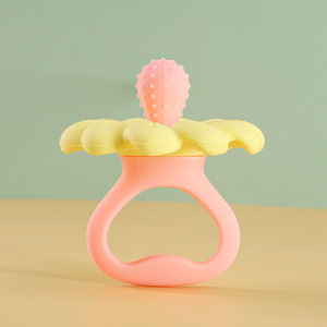 Jouets en silicone et tiges à mâcher en forme de fleur <span class=keywords><strong>sans</strong></span> bisphénol A, adaptés aux bébés de 6 mois pour soulager les poussées dentaires - Product Image 2