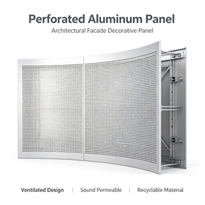 Panneau de mur-rideau en aluminium perforé, revêtement de façade en alliage d'aluminium, décoration extérieure de bâtiment - Product Image 1