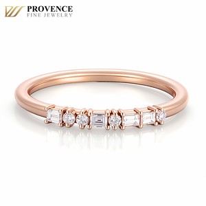 Bague en or rose massif 10K avec diamant <span class=keywords><strong>de</strong></span> laboratoire DEF VVS, fine, empilable, pour usage quotidien ou comme alliance pour femme - Prix <span class=keywords><strong>de</strong></span> gros - Product Image 2