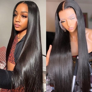 Giá rẻ bán buôn nguyên Ấn Độ Trinh Nữ mềm tóc con người HD đầy đủ ren phía trước đóng cửa tóc giả cho phụ nữ da đen ren phía trước tóc giả tóc con người - Product Image 2