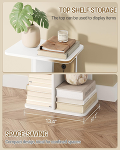 Estantería <span class=keywords><strong>Blanca</strong></span> Estrecha de 9 Niveles, con Estantes Abiertos de Doble Cara, Librería Independiente, Mueble de Almacenamiento para Dormitorio, Sala de Estar u Oficina - Product Image 5