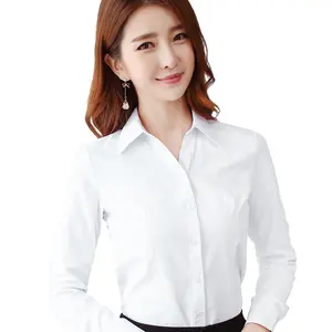 Camisa blanca para mujer, ropa de trabajo de primavera y verano, camisa de autocultivo, vestido profesional, ropa de trabajo