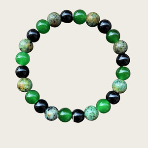 Bracciale Unisex con Perline in Avventurina Verde e <span class=keywords><strong>Occhio</strong></span> <span class=keywords><strong>di</strong></span> <span class=keywords><strong>Tigre</strong></span>, Placcato Oro, Design Geometrico Trendy per Ricchezza ed Energia - Product Image 5