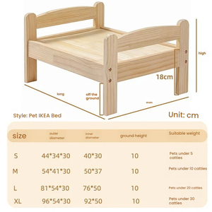 <span class=keywords><strong>Lit</strong></span> pour chien d'intérieur <span class=keywords><strong>en</strong></span> <span class=keywords><strong>bois</strong></span> surélevé <span class=keywords><strong>de</strong></span> 10 cm, motif rectangulaire uni, respirant, toutes saisons, literie amovible lavable, taille S-XL - Product Image 5